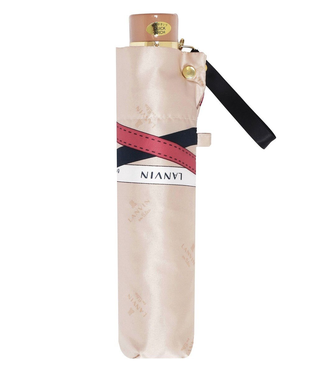 MOONBAT ランバン オン ブルー (LANVIN en Blue) 折りたたみ傘 サテンプリント ロゴアーチ 