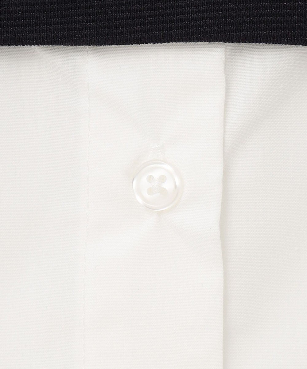 ANY 【洗える】異素材コンビ レイヤードトップス 