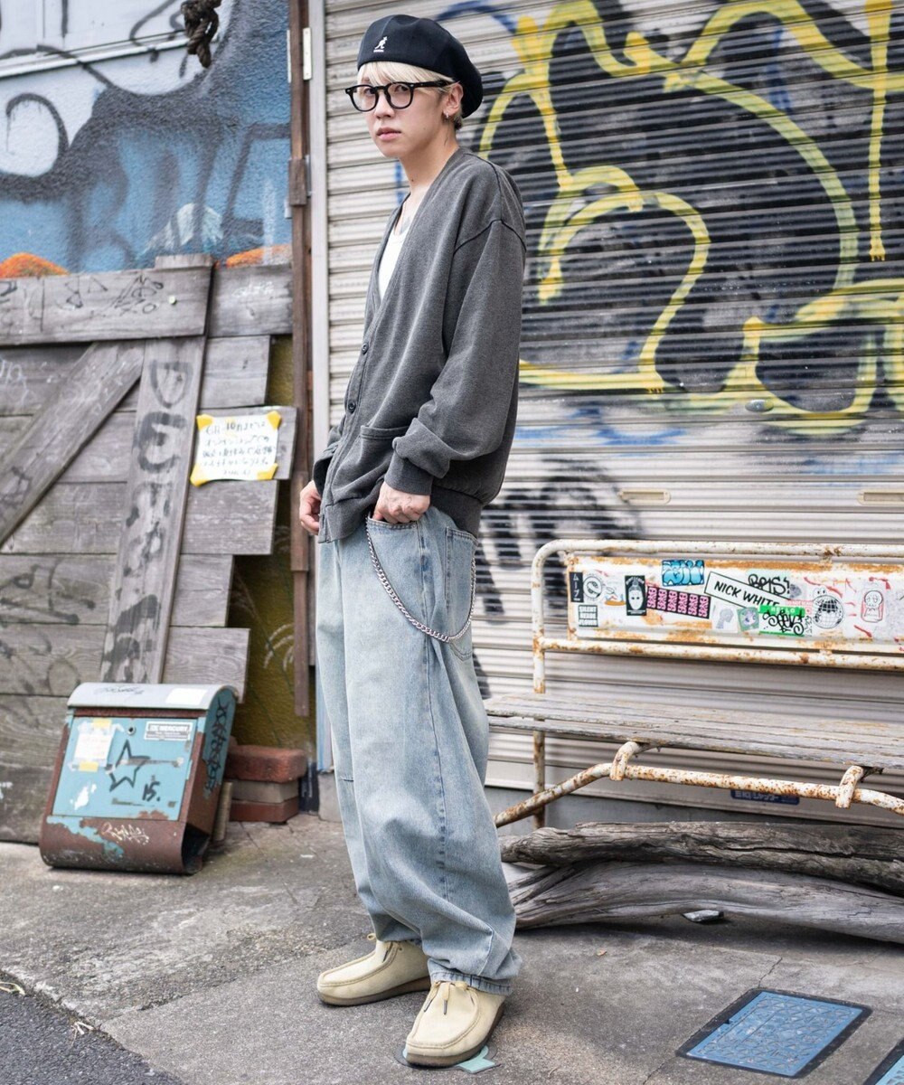 WEGO チェーン付きバルーンデニムパンツ 