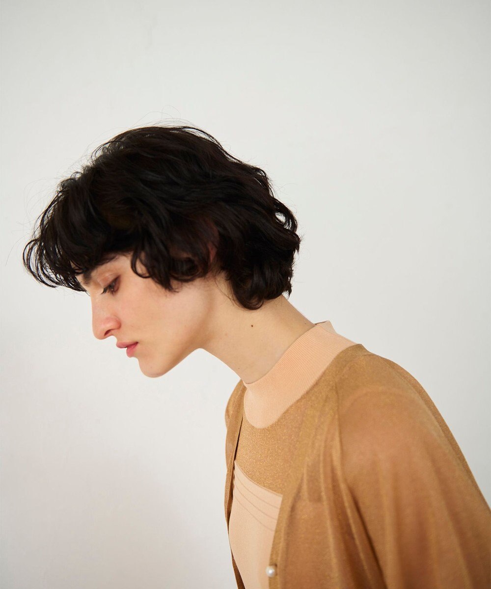 GRACE CONTINENTAL ラメシアードルマンニットカーディガン 