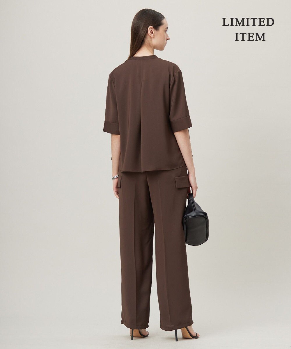 ICB L 【WEB限定・接触冷感・UVケア・吸水速乾・防シワ・洗える】 ドレープツイル クロップドシャツ 