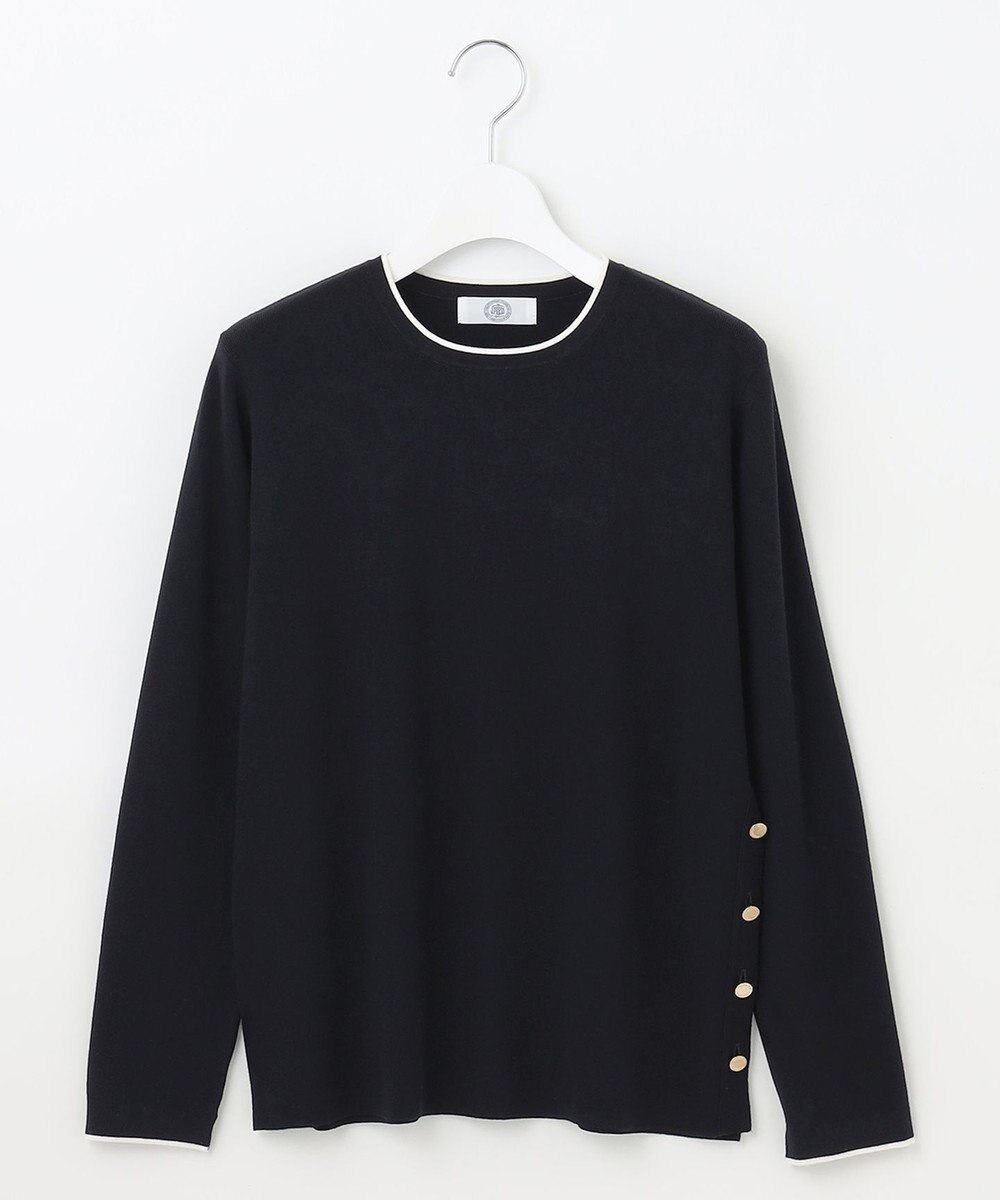 J.PRESS LADIES 【洗える】 レーヨンストレッチフルニードル ニット 