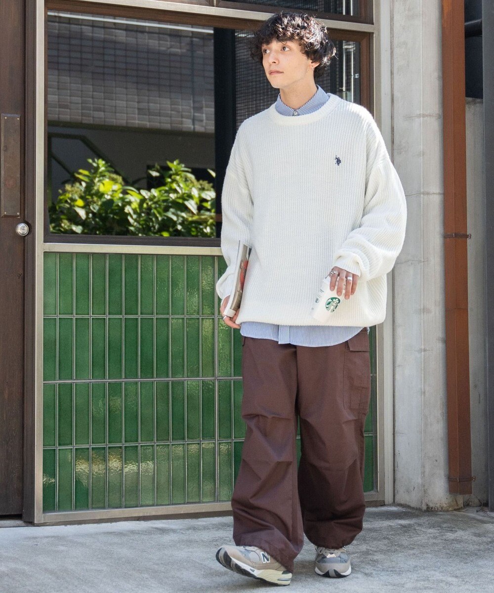 WEGO 【ユニセックス着用ITEM/SMLサイズ展開】ワイドカーゴパンツ 