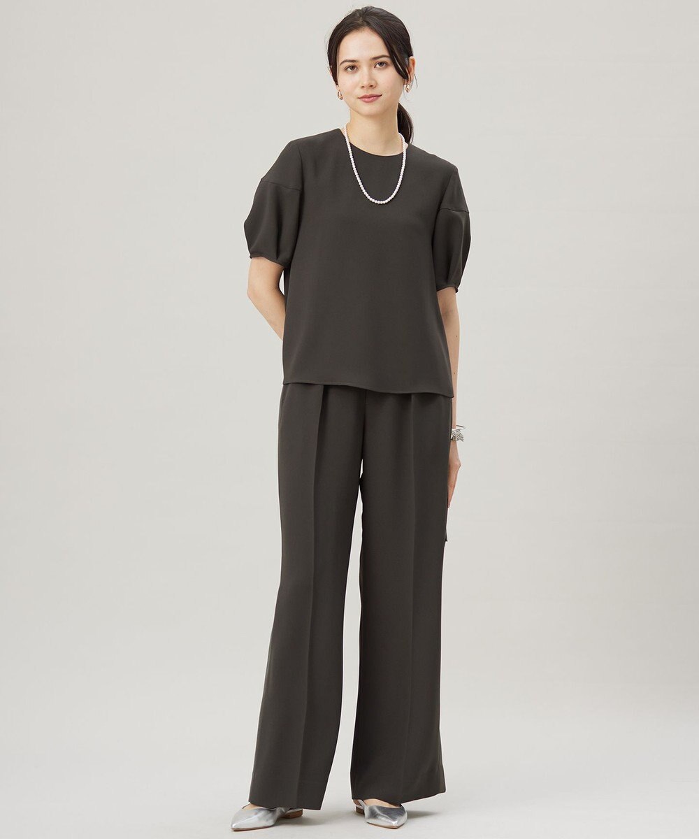 自由区 【SHIHOさんコラボ・洗える】バックサテンジョーゼット ブラウス 