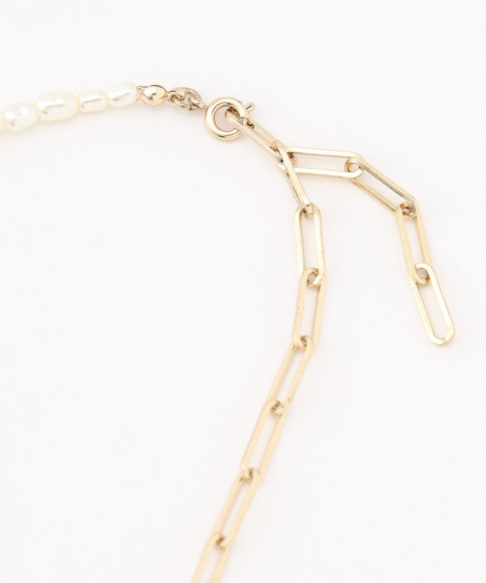 UNFILO パール×チェーン アレンジネックレス 