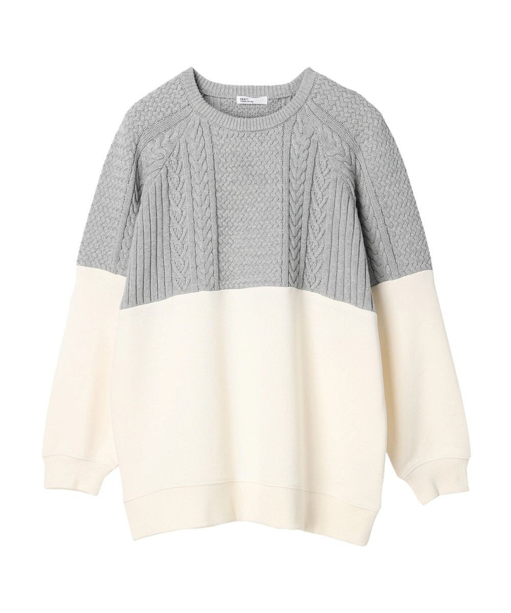 CRAFT STANDARD BOUTIQUE ニットドッキング裏毛プルオーバー 