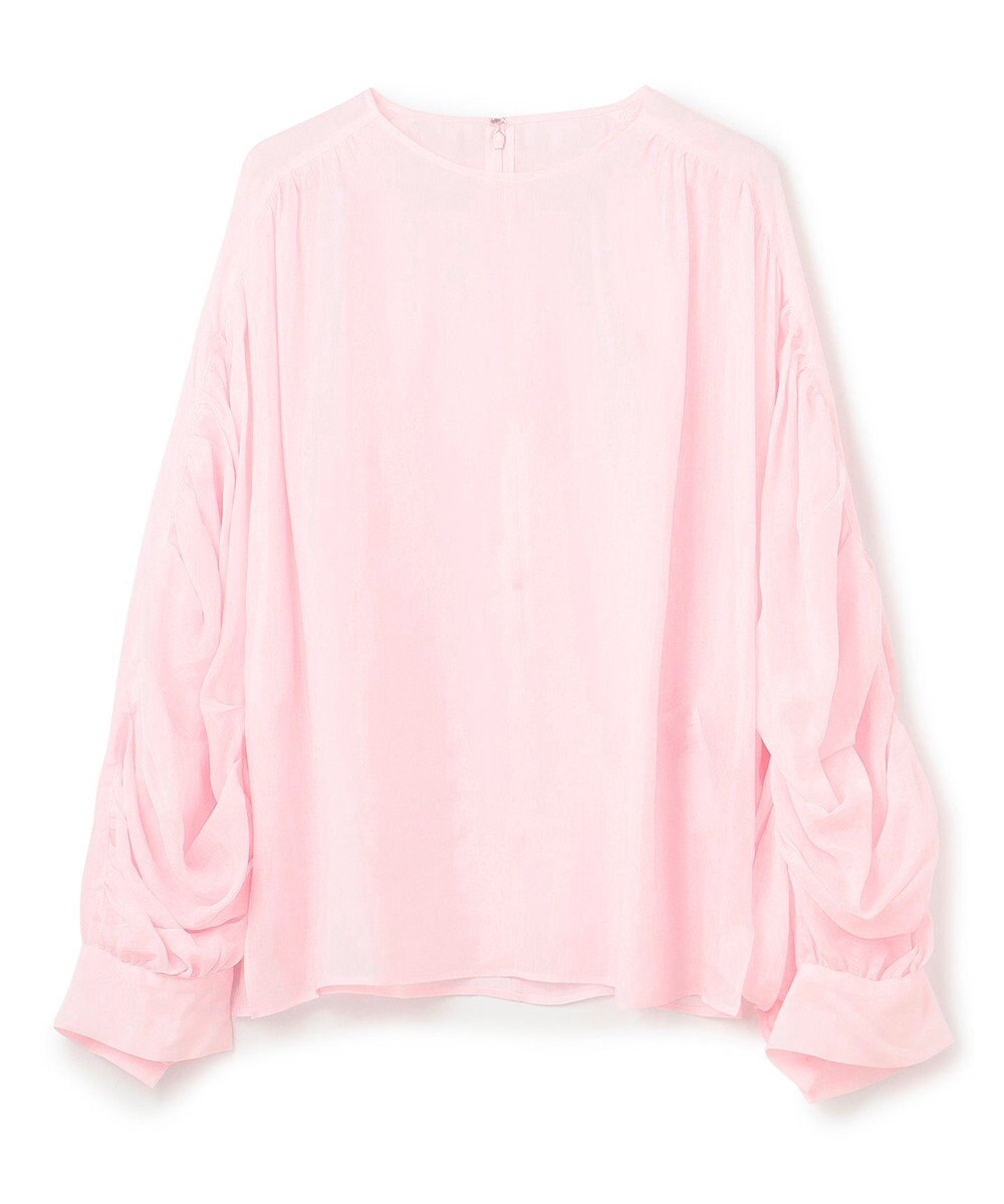 BEIGE， 【洗える】PAULINE / タックギャザーリネンボリュームブラウス 