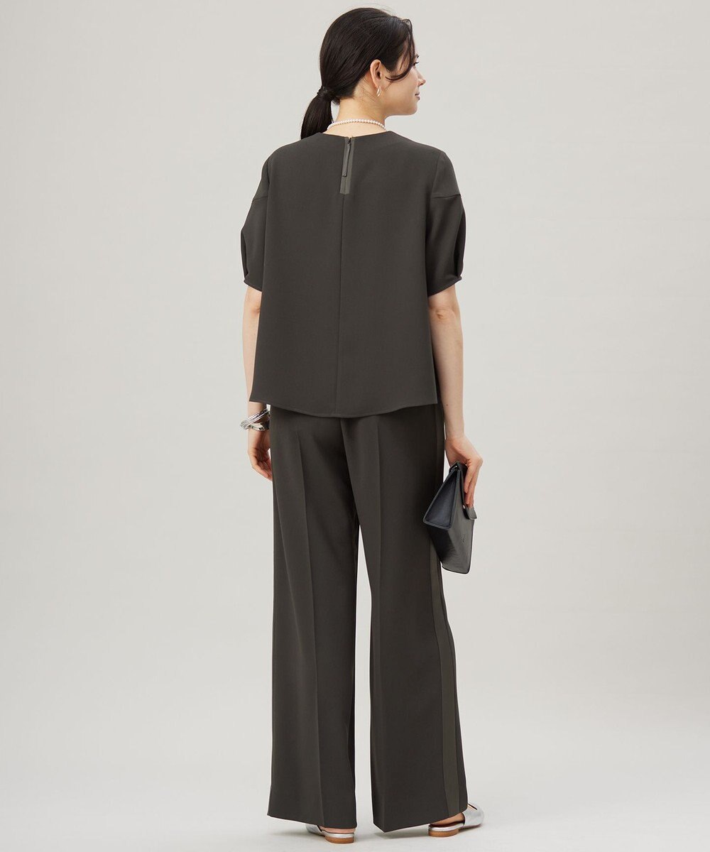 自由区 【SHIHOさんコラボ・洗える】バックサテンジョーゼット ブラウス 