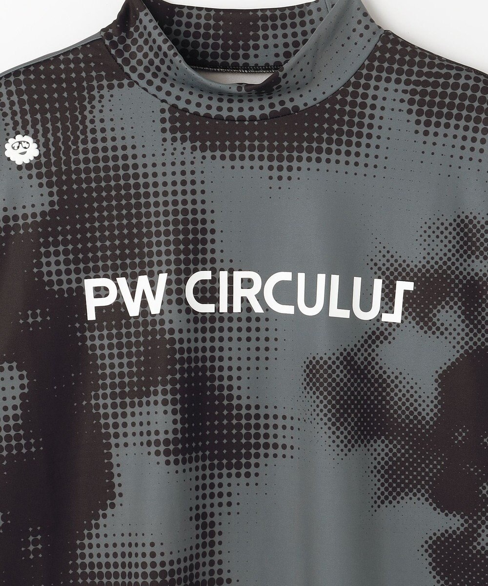 PW CIRCULUS 【裏起毛であたたか】【MEN】Dot camouflage ロングスリーブモックネックT ゴルフ 