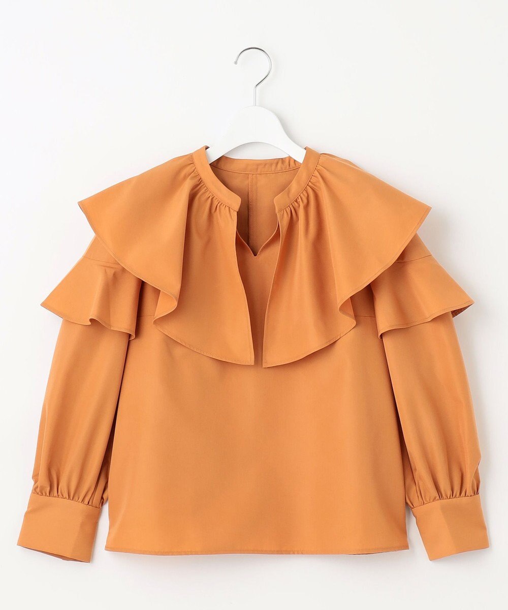 Feroux 【洗える】ラッフルスキッパー ブラウス 