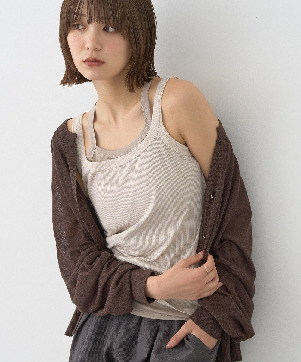 earth music&ecology 配色レイヤードタンクトップ 