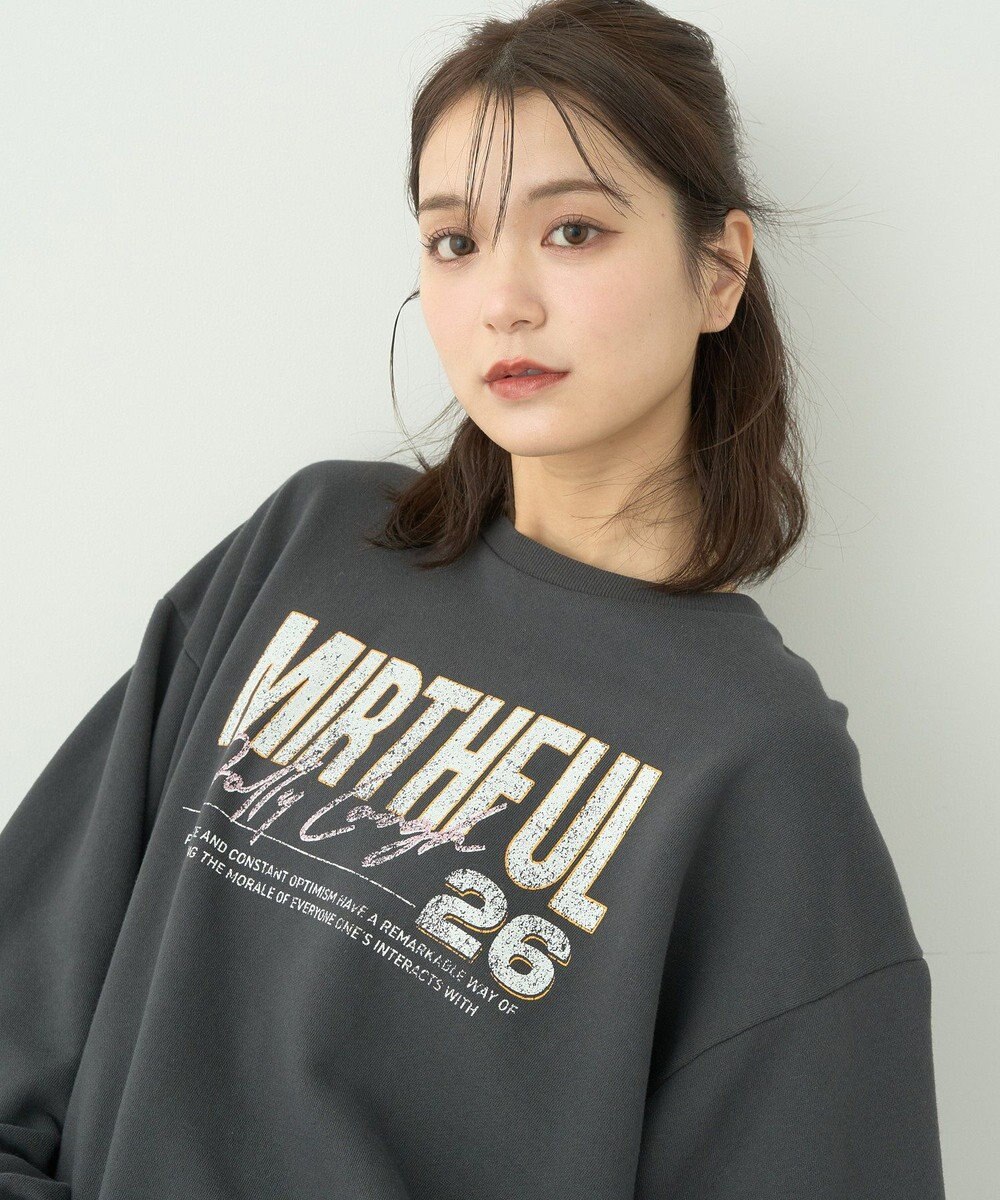 earth music&ecology ウ゛ィンテージ風裏毛ロゴプルオーバー 