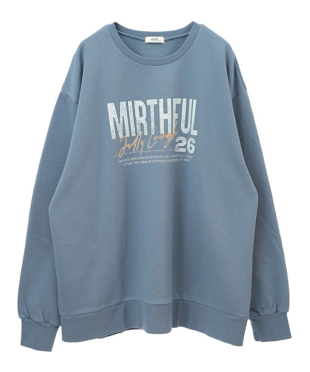 earth music&ecology ウ゛ィンテージ風裏毛ロゴプルオーバー 