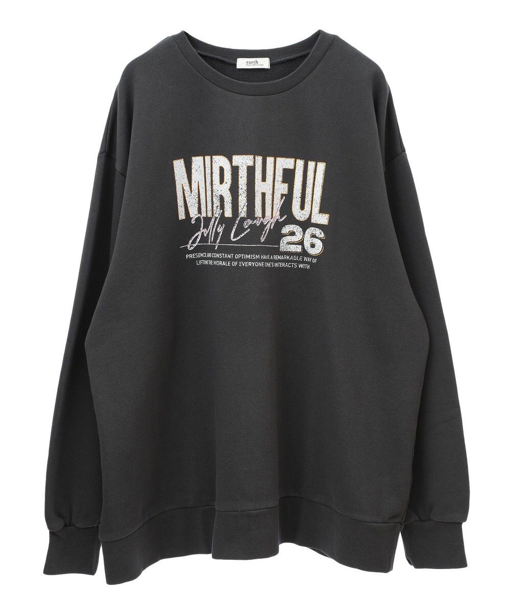 earth music&ecology ウ゛ィンテージ風裏毛ロゴプルオーバー 