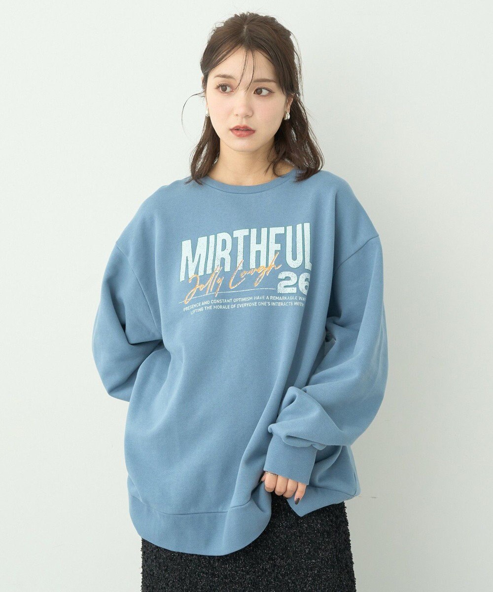 earth music&ecology ウ゛ィンテージ風裏毛ロゴプルオーバー 