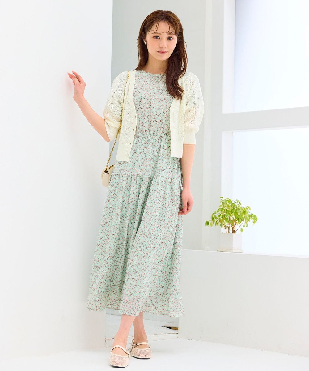 Feroux 【ご好評につき今季も登場！・洗える】透かし編み カーディガン 