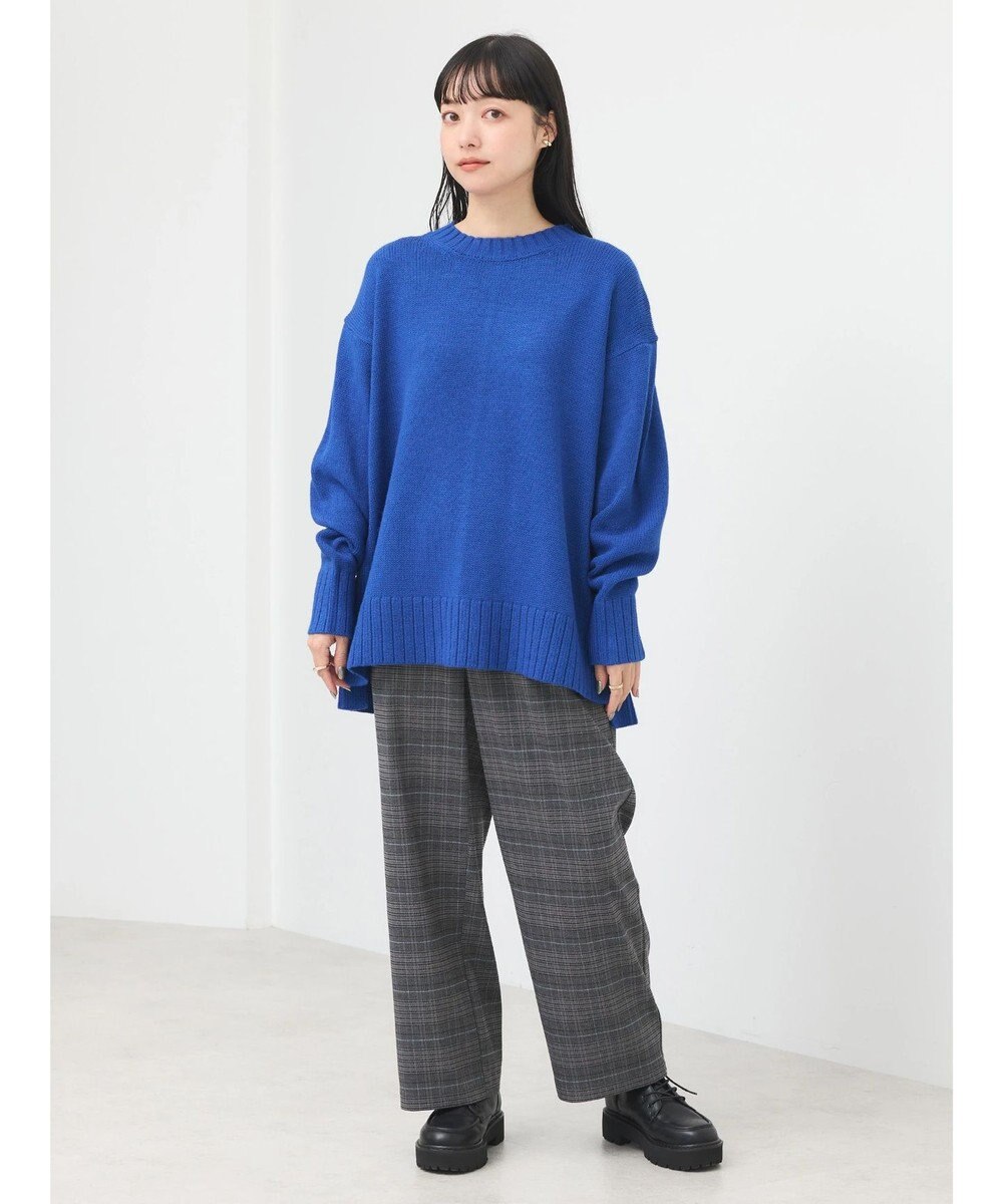 earth music&ecology ウォッシャブル脇スリットクルーネックプルオーバー 