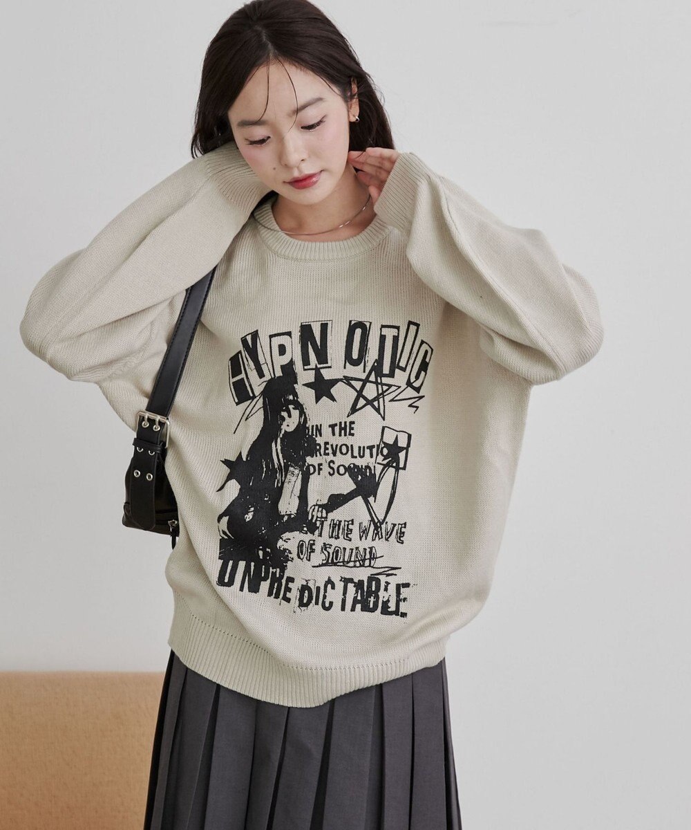 WEGO グラフィックニットBIGプルオーバー 