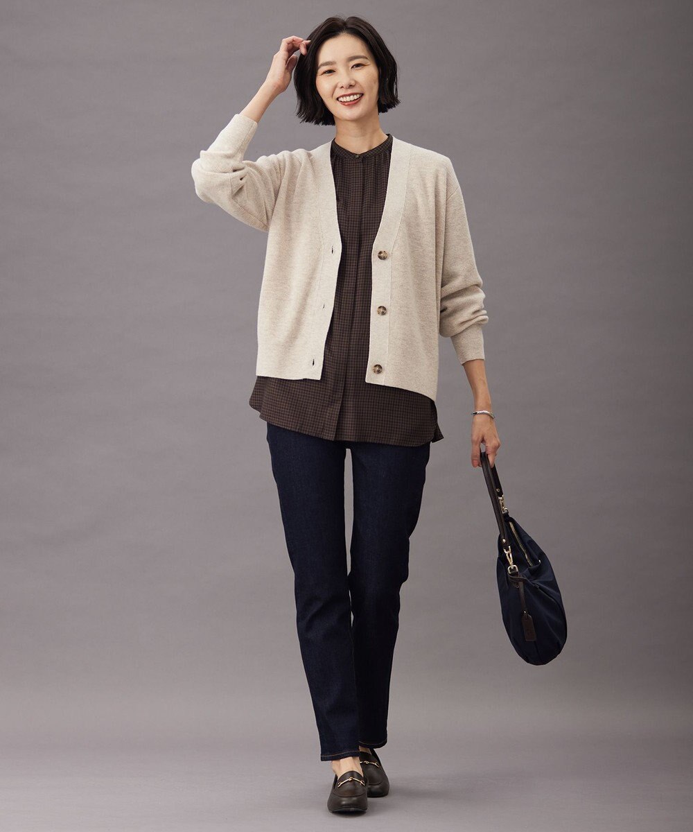 J.PRESS LADIES L 【洗える】Pe/Vis サイロチェック ブラウス 