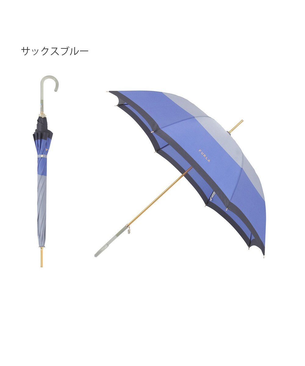 MOONBAT FURLA(フルラ) カラーボーダー 雨傘 長傘 大きめ 耐風  60cm 日本製 
