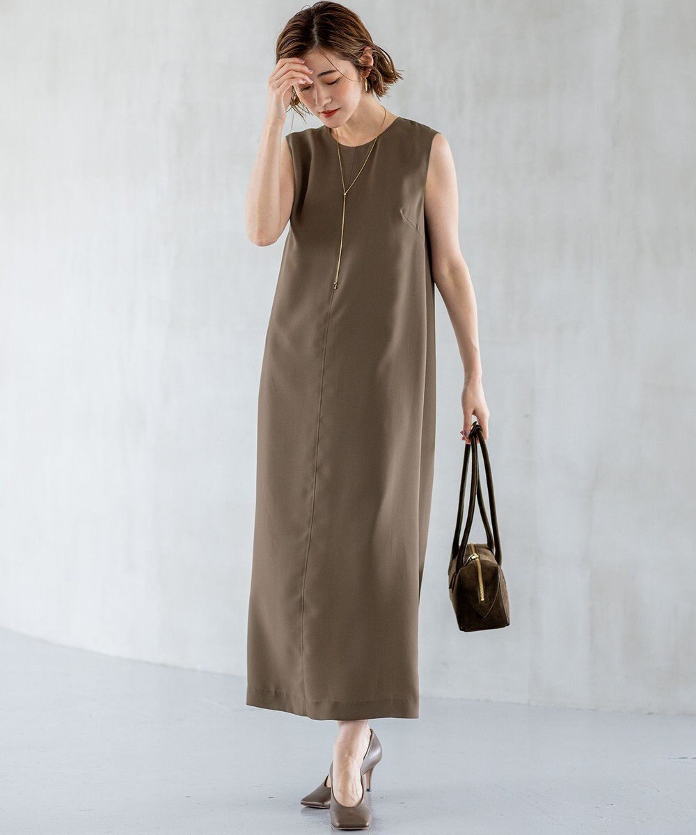 23区 【一部店舗限定/UVカット/洗える】ライトウェイトツイル ケープ付き ワンピース 