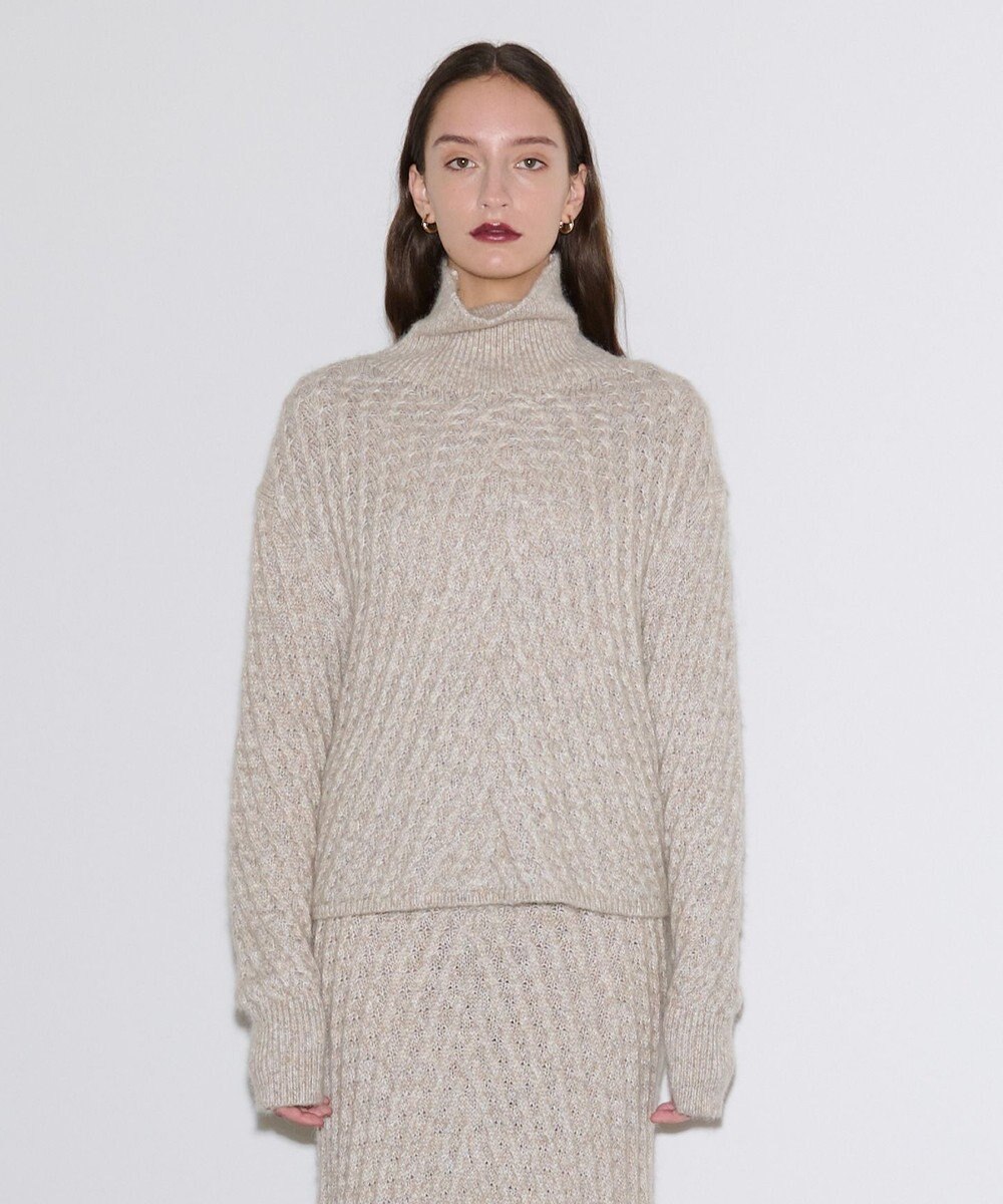 JOSEPH ファジーケーブル　ハイネックニット 