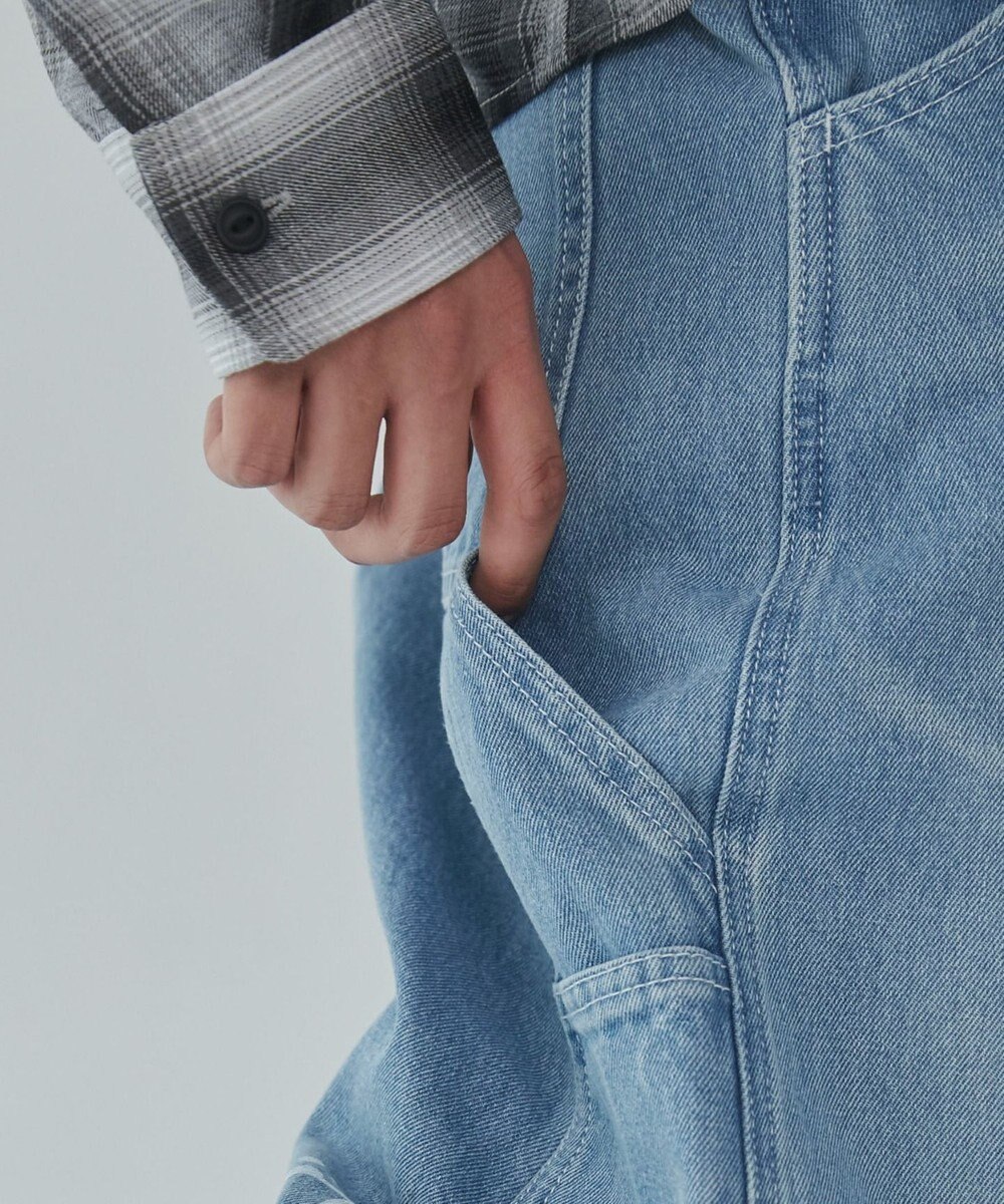 WEGO 【ウエスト紐で調整】イージーペインターグラフィックデニムパンツ 