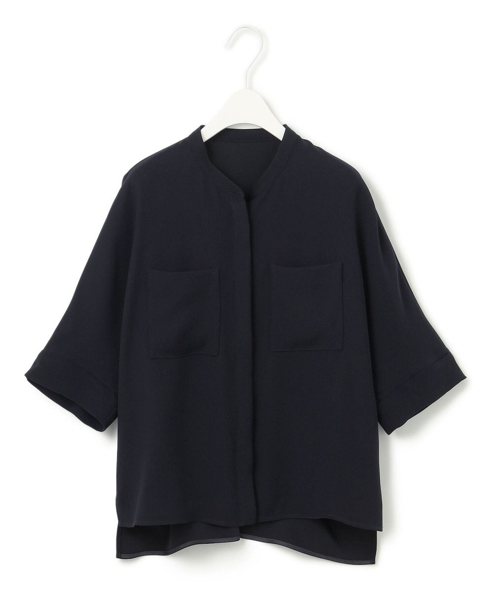 ICB L 【洗える】ライトダブルクロス クロップドシャツ 