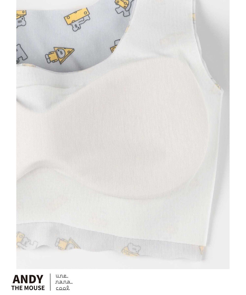 une nana cool MADE WITH ねずみのANDY【綿混】フラット仕上げノンワイヤーブラジャー 