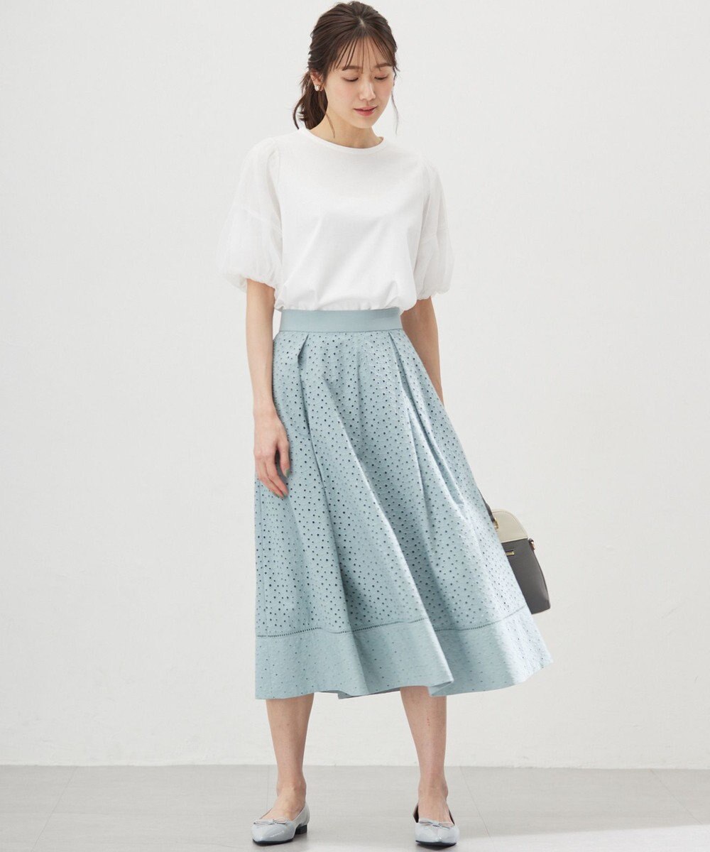 組曲 L 【WEB限定】チュールポンチドッキング Tシャツ 