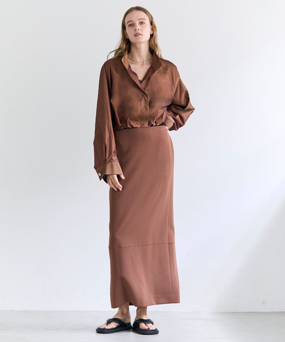 BEIGE， SULFUR / シルク混ショート丈バルーンブルゾン 