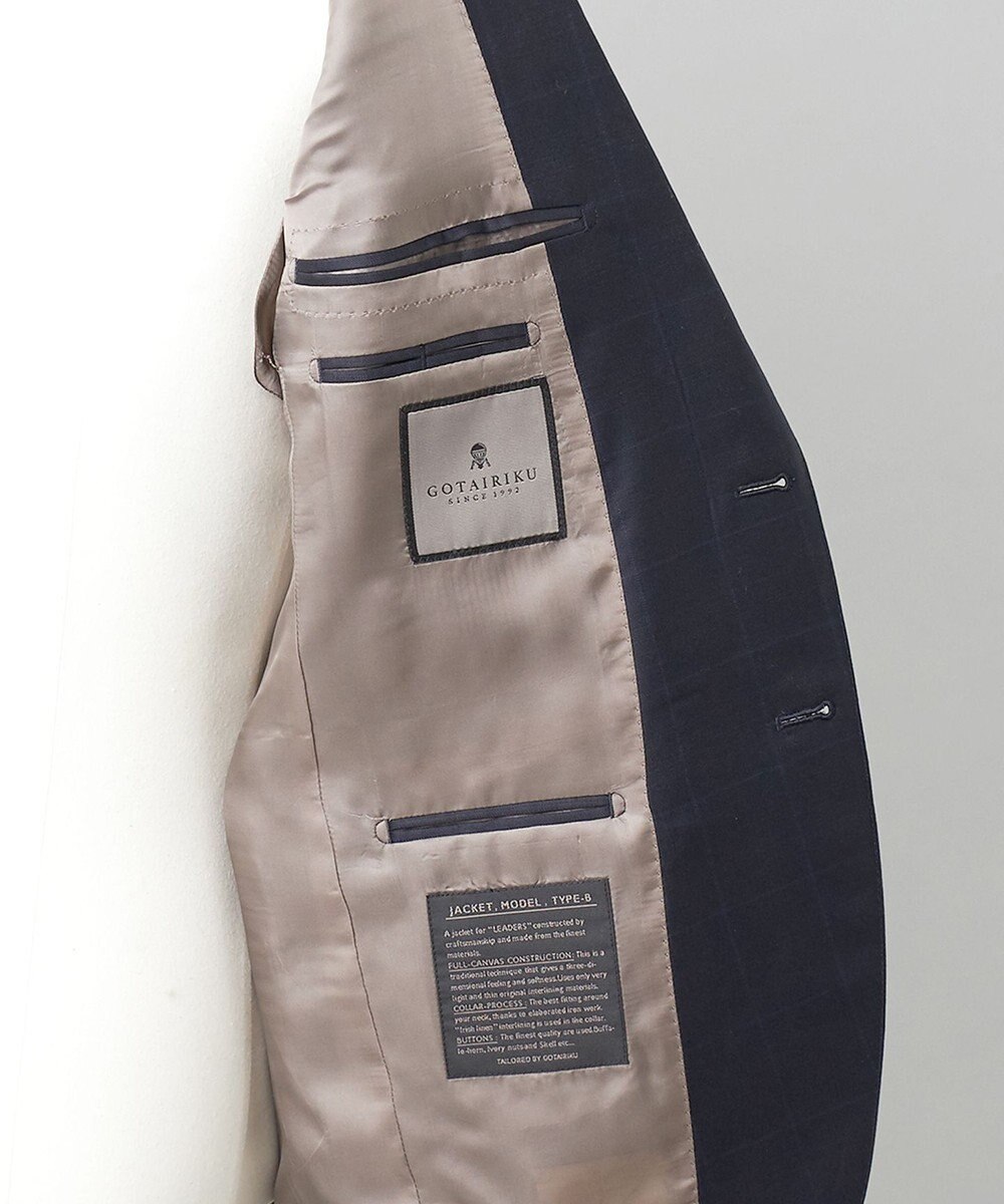 GOTAIRIKU 【Loro Piana Fabric】365 通年スーツ(ネイビー×格子) 