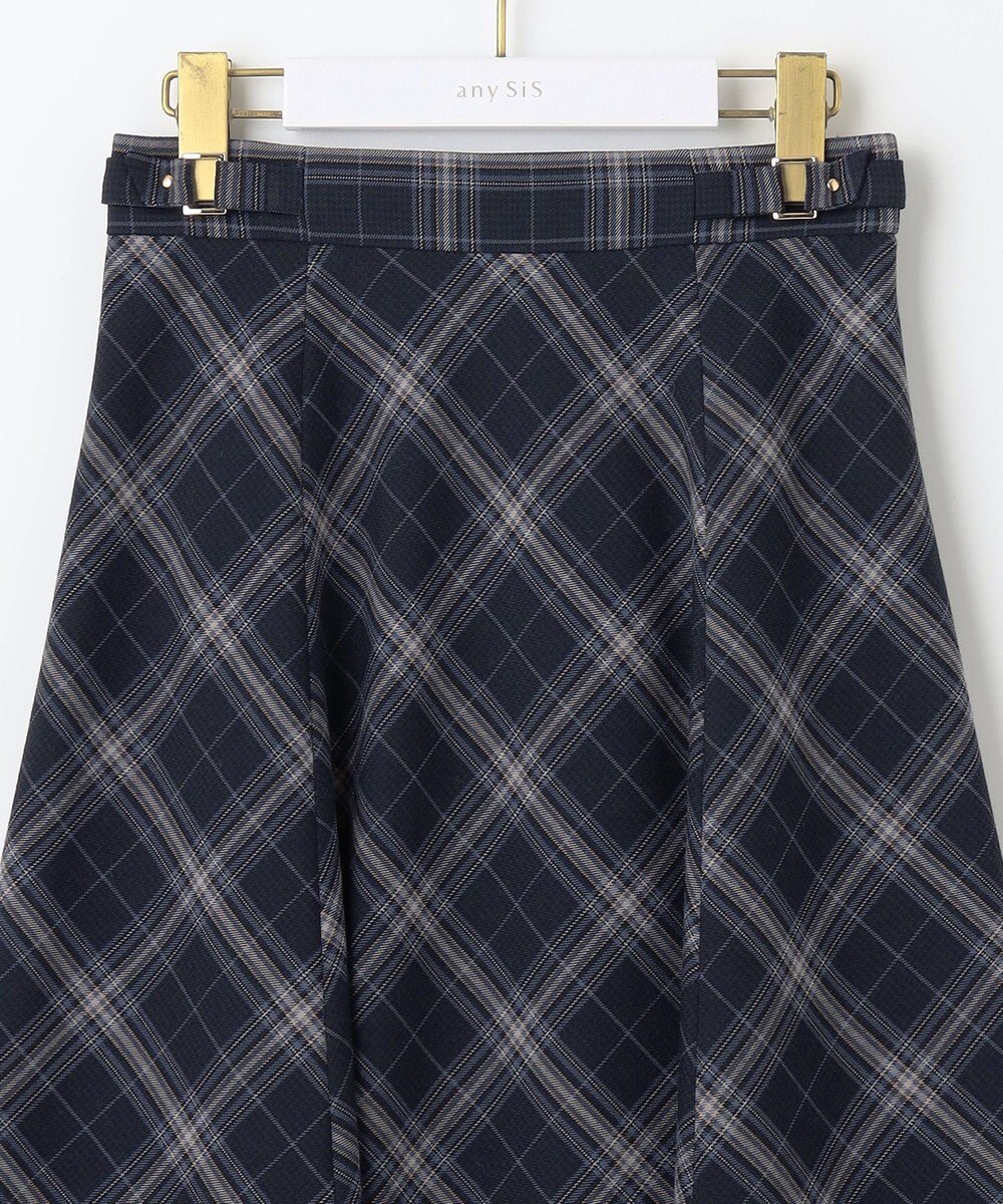 ANY SIS 【洗える】ベルトポイントフレア スカート 