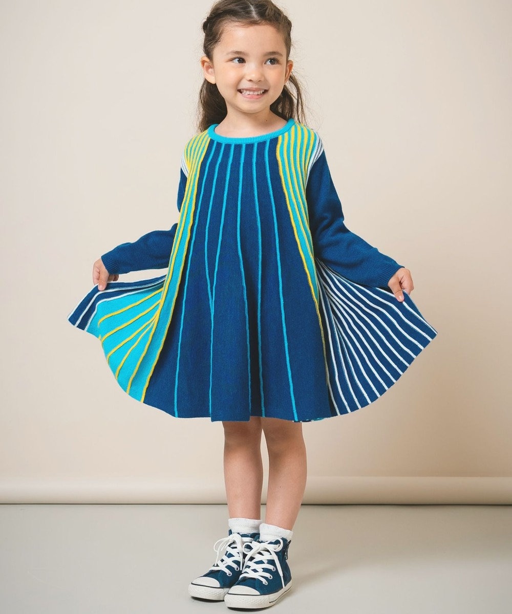 ami amie マルチカラーストライプワンピース85cm～130cm 