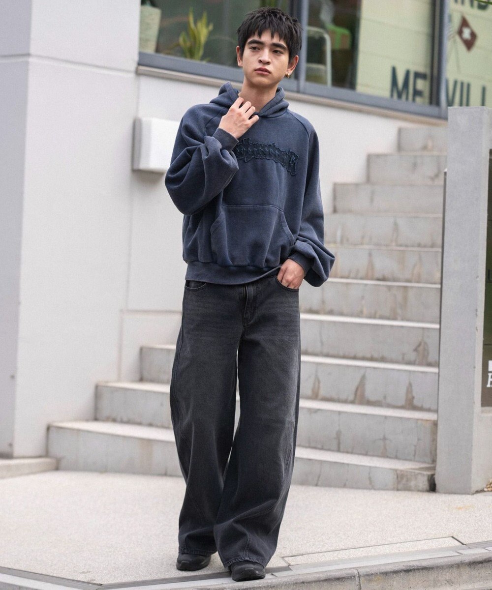 WEGO ショートグラフィックプルパーカー 