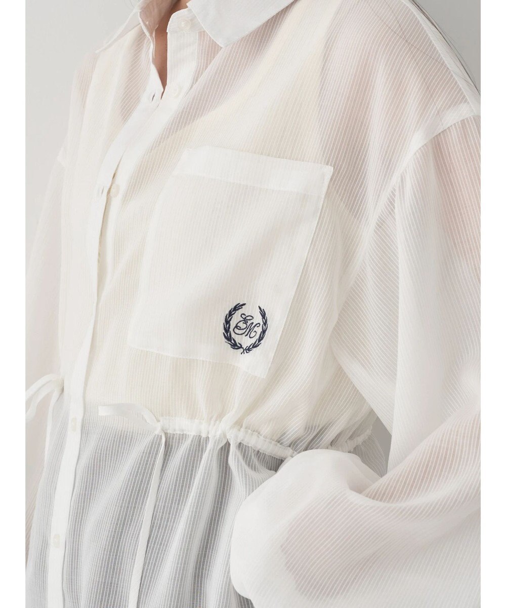 earth music&ecology ワンポイント刺繍ロングシャツ 