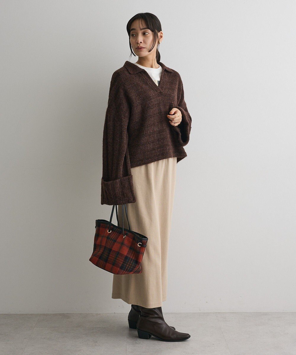 CRAFT STANDARD BOUTIQUE ロールアップ袖ショート丈ニットプルオーバー 