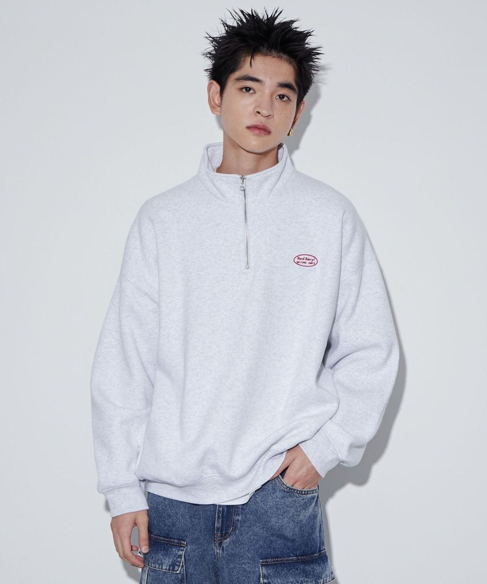 WEGO ワンポイントハーフジッププルオーバー 