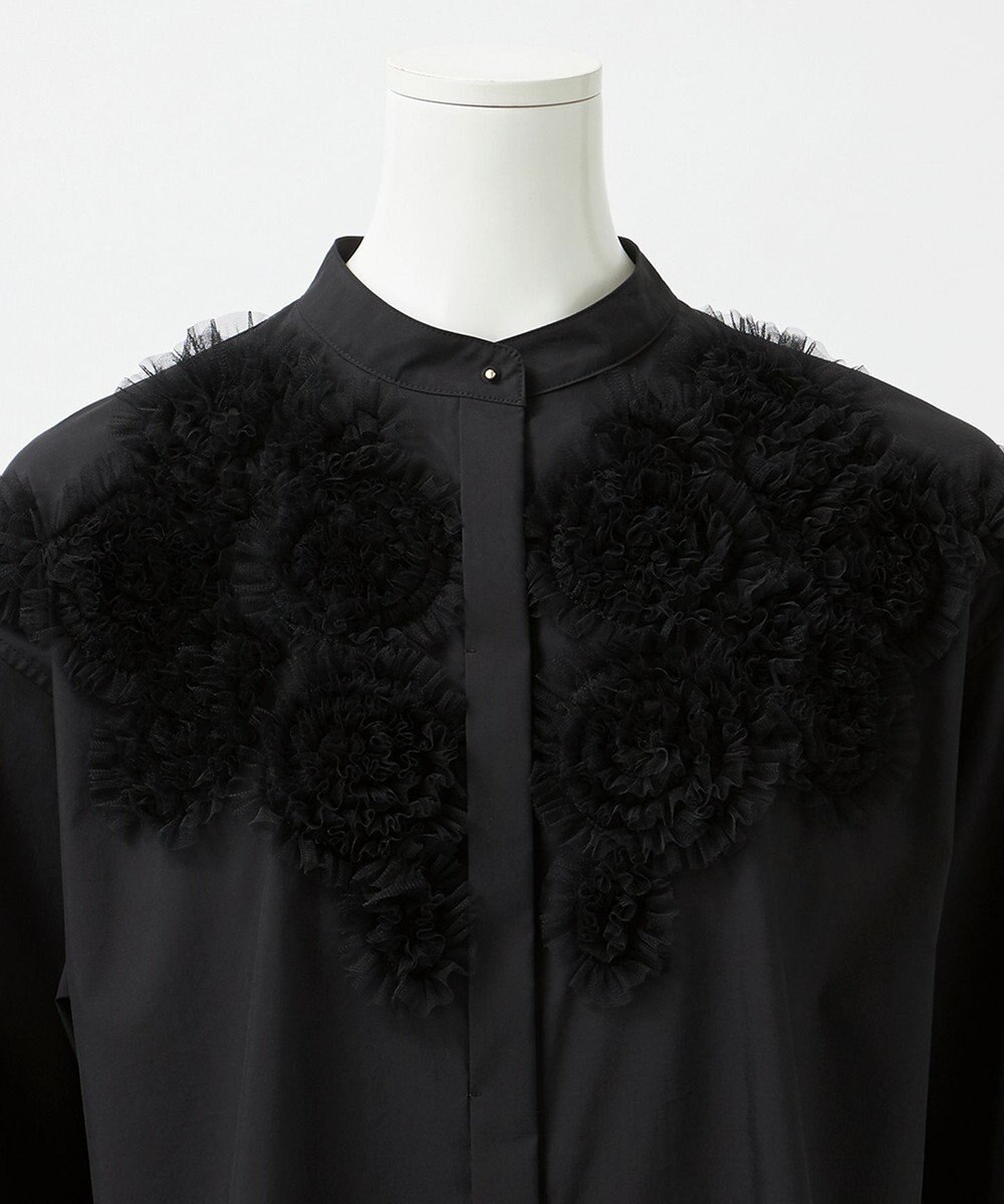 23区 S 【GOLD LABEL】ライトタフタ チュール刺繍 シャツ 