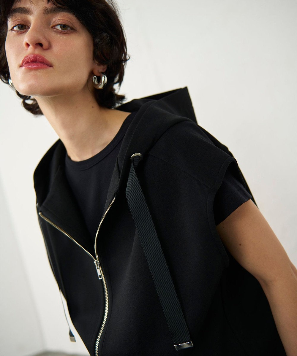 GRACE CONTINENTAL フードノースリーブ トップ 