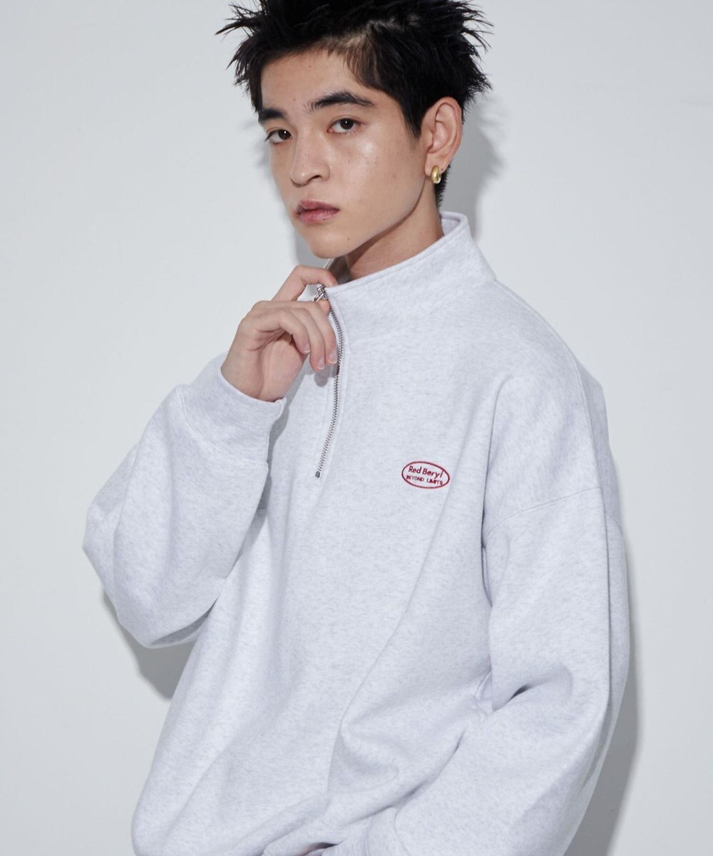 WEGO ワンポイントハーフジッププルオーバー 