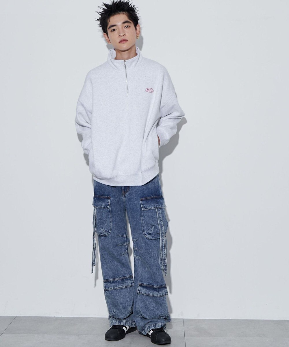 WEGO ワンポイントハーフジッププルオーバー 