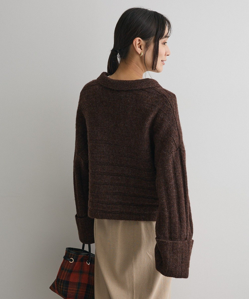 CRAFT STANDARD BOUTIQUE ロールアップ袖ショート丈ニットプルオーバー 