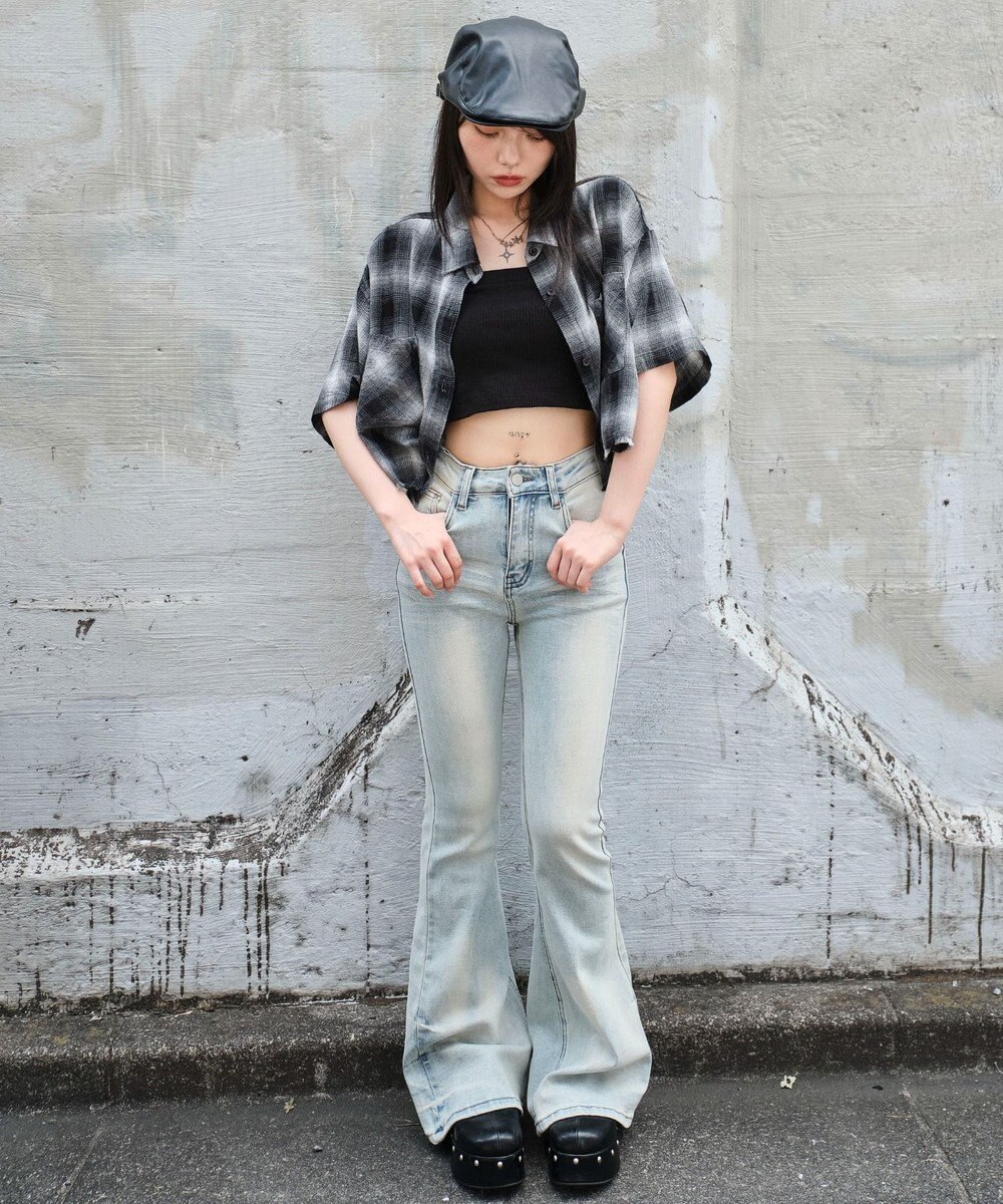 WEGO ショートチェックシャツ（S） 