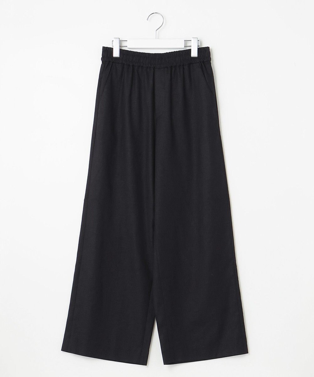 UNFILO 【洗える】リネンミックスツイル ワイドパンツ 