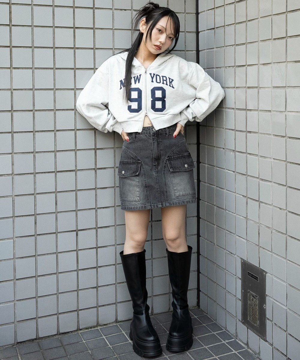 WEGO グラフィックショートZIPパーカー 