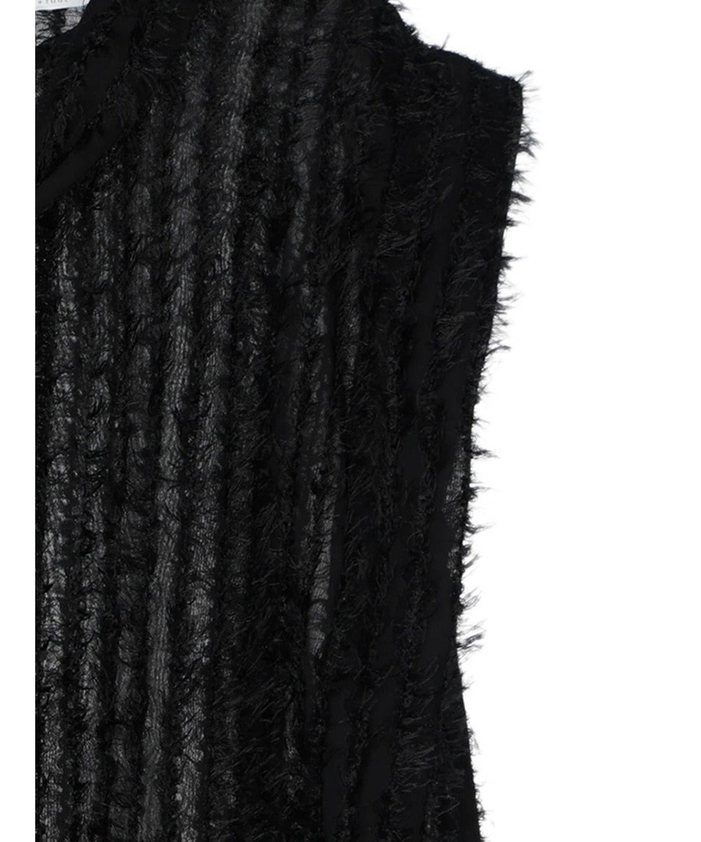 Green Parks ボウタイ付きフェザーノースリーブプルオーバー 