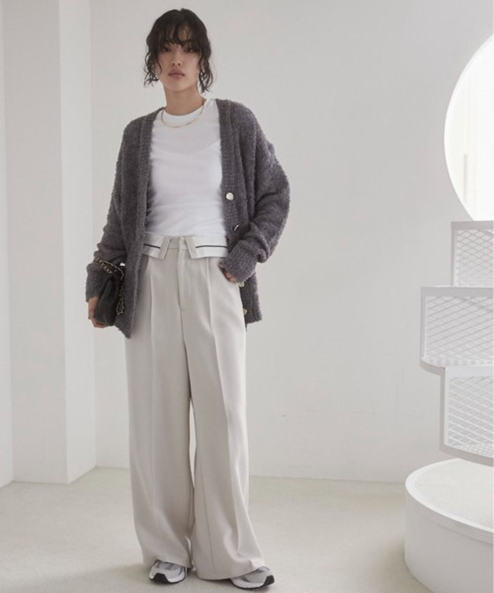 WEGO 【ANGIE VINTAGE】リボンヤーンVネックニットカーディガン 