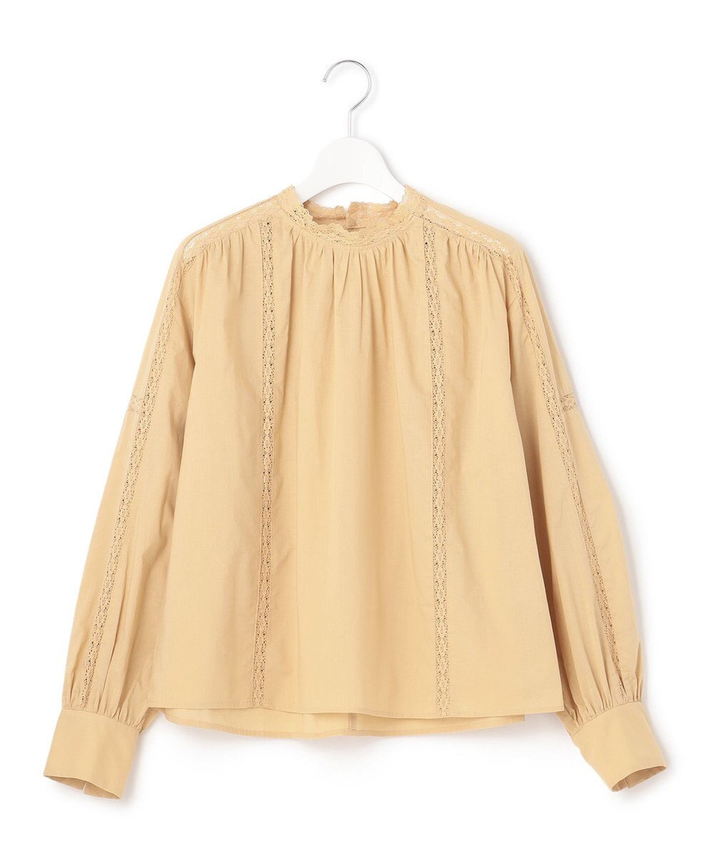 23区 【SLOW/洗える】コットンローン トーションレース ブラウス 