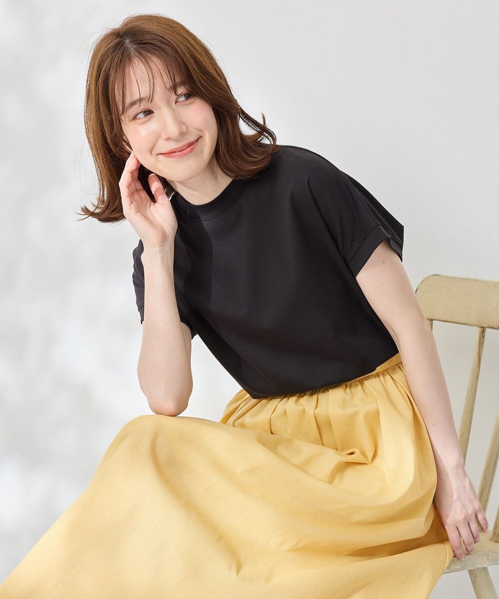 ANY 【UVケア/接触冷感】モックネックフレンチスリーブＴシャツ 